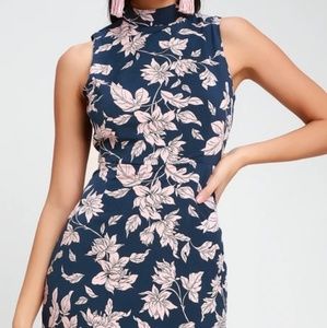 LuLu's Carriage Tour pink and navy dress